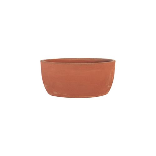 Fioriera in terracotta - liscio moderno - cestenoli srl - ovale / fatta a mano / contemporanea