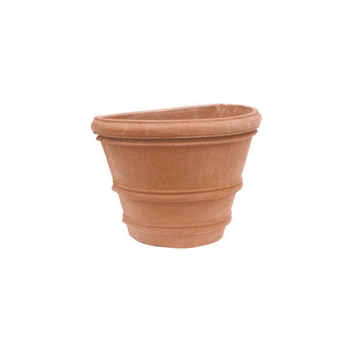 Fioriera in terracotta - Liscio Impruneta - cestenoli srl - semitonda / fatta a mano / contemporanea