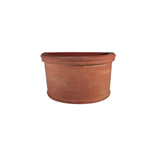 Fioriera in terracotta - con Bordo Impruneta - cestenoli srl - semitonda / fatta a mano / contemporanea