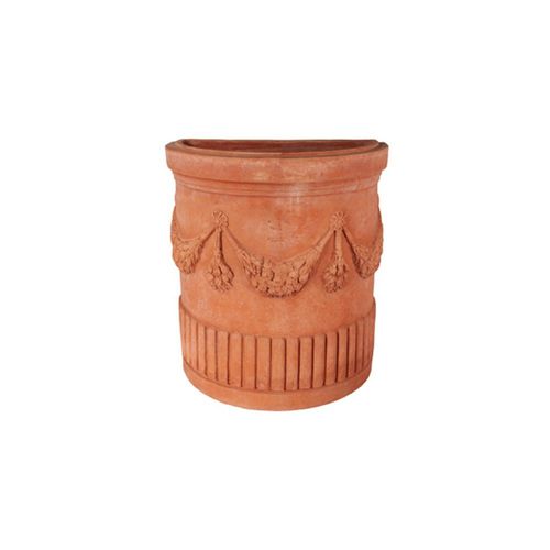 Vaso da giardino in terracotta - Festonato Impruneta - cestenoli srl - da parete / semitondo / per uso residenziale