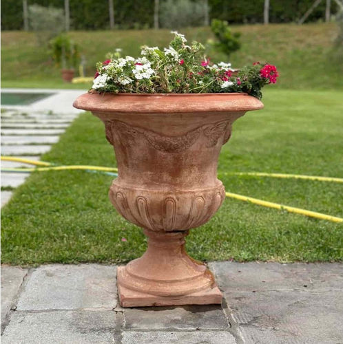 Vaso da giardino in terracotta - Calice Festonato - cestenoli srl - rotondo / per uso residenziale