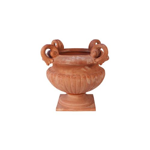 Fioriera in terracotta - Calice con Manici - cestenoli srl - rotonda / fatta a mano / classica