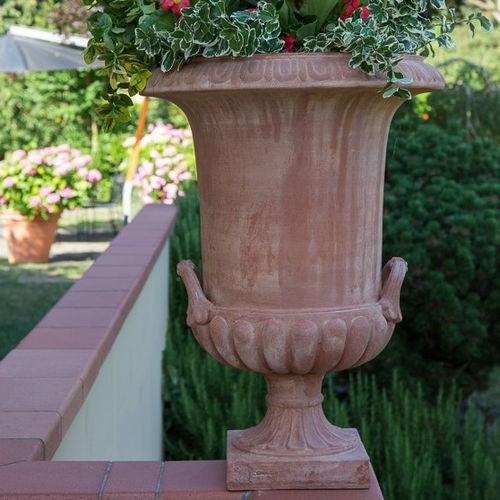 Vaso da giardino in terracotta - Calice con Manici - cestenoli srl - da appoggio / rotondo / per uso residenziale