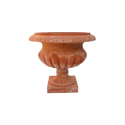 Fioriera in terracotta - Calice con Decorazione - cestenoli srl - rotonda / fatta a mano / classica