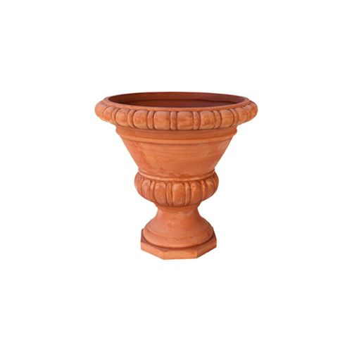 Vaso da giardino in terracotta - Calice Baccellato con Base Ottagonale - cestenoli srl - rotondo / per uso residenziale
