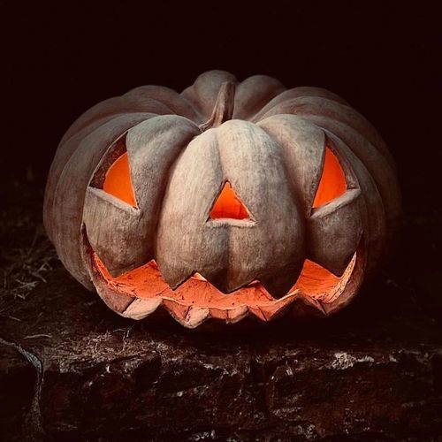 Lampada da pavimento - Zucca di Halloween - cestenoli srl - in terracotta / design originale / autonoma