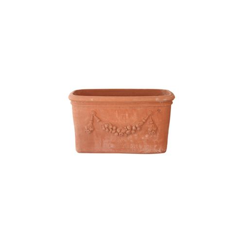 Fioriera in terracotta - Festonato Impruneta - cestenoli srl - ovale / fatta a mano / classica