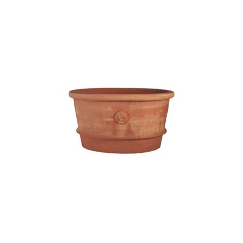 Fioriera in terracotta - Con Rosetta Impruneta - cestenoli srl - ovale / fatta a mano / classica