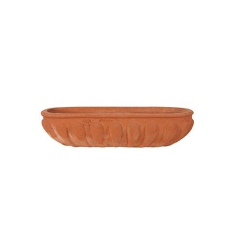 Fioriera in terracotta - Mignon Baccellato - cestenoli srl - ovale / fatta a mano / classica