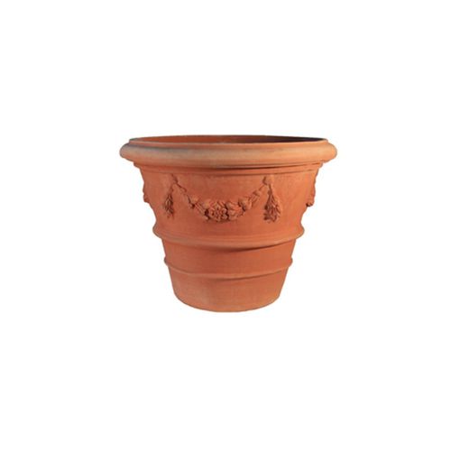 Vaso da giardino in terracotta - con Festone Impruneta - cestenoli srl - rotondo / per uso residenziale