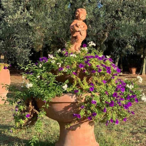 Fioriera in terracotta - Ciotola Liscia Impruneta - cestenoli srl - rotonda / fatta a mano / contemporanea