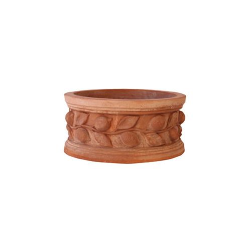 Fioriera in terracotta - Cilindro con Limoni - cestenoli srl - rotonda / fatta a mano / classica
