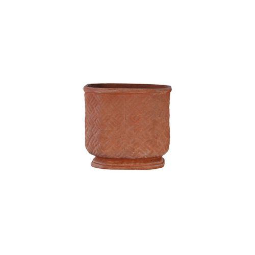 Vaso da giardino in terracotta - Intreccio - cestenoli srl - da appoggio / quadrato / per uso residenziale