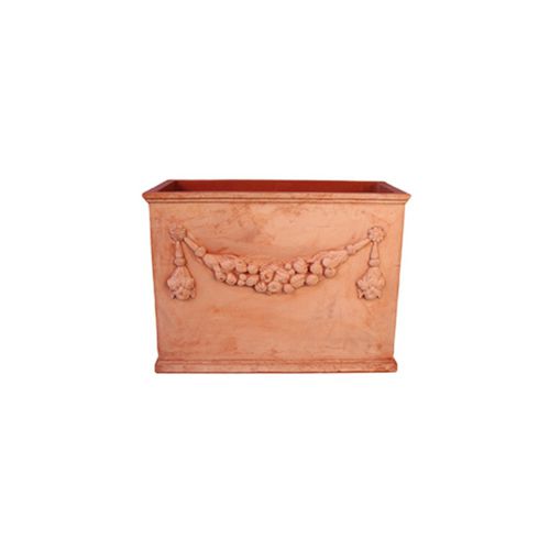 Fioriera in terracotta - Festonata Impruneta - cestenoli srl - rettangolare / fatta a mano / in altezza