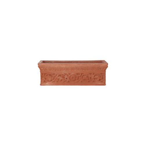 Fioriera in terracotta - Lavorata - cestenoli srl - rettangolare / fatta a mano / classica