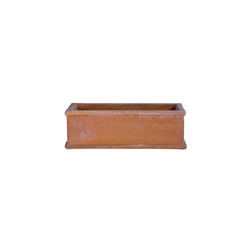 Fioriera in terracotta - Liscia Impruneta - cestenoli srl - rettangolare / fatta a mano / classica