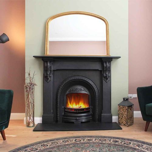 Inserto per camini elettrico - Iconic 450 Lombard - Heat Design - in ghisa / tradizionale / con effetto fiamma