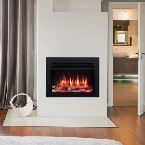 Inserto per camini elettrico - Iconic 530 - Heat Design - in acciaio / in acciaio inossidabile / contemporaneo