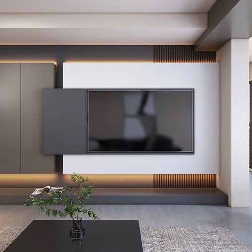 Mobile porta TV contemporaneo - DFD-BE-09 - Dief Flooring - lowboard / su misura / con cablaggio nascosto
