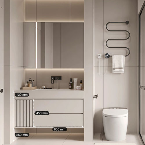 Mobile lavabo a muro - DFD-BV-03 - Dief Flooring - in legno / in marmo / contemporaneo