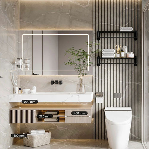 Mobile lavabo a muro - DFD-BV-04 - Dief Flooring - in legno / in marmo / contemporaneo