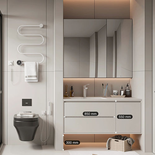 Mobile lavabo a muro - DFD-BV-05 - Dief Flooring - in legno / in marmo / contemporaneo