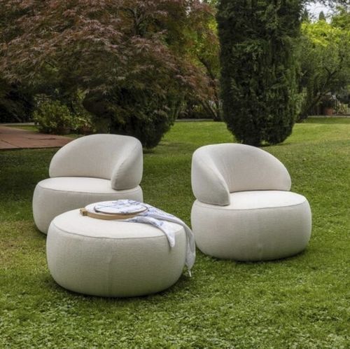 Pouf contemporaneo - Doku - WOW ITALY - in tessuto / tondo / con rivestimento rimovibile