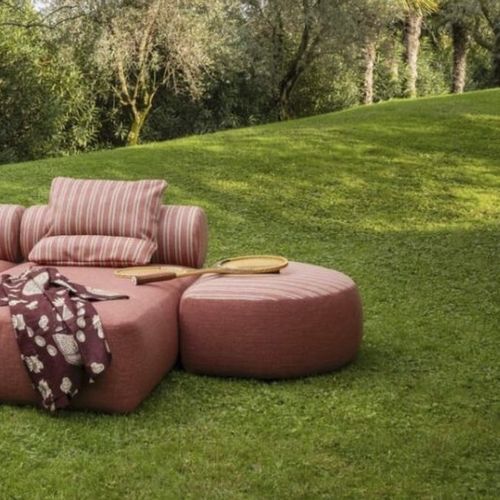 Pouf contemporaneo - Lob - WOW ITALY - in tessuto / semicircolare / con rivestimento rimovibile