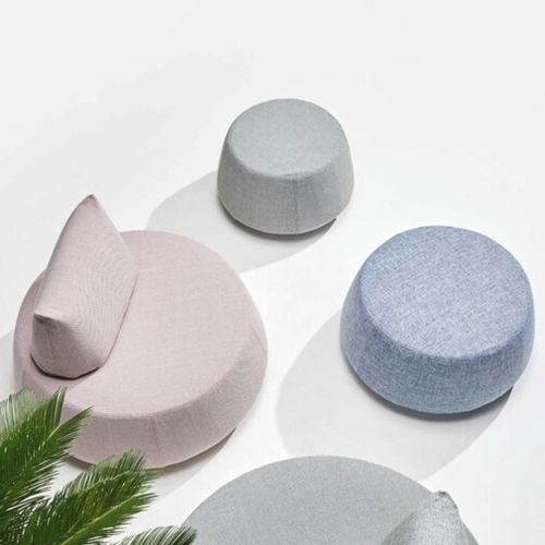 Pouf contemporaneo - Stones - WOW ITALY - in tessuto / tondo / altre forme