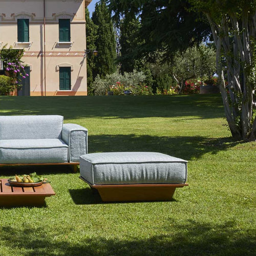 Ottomana contemporanea - Geta - WOW ITALY - in tessuto / in iroko / quadrata