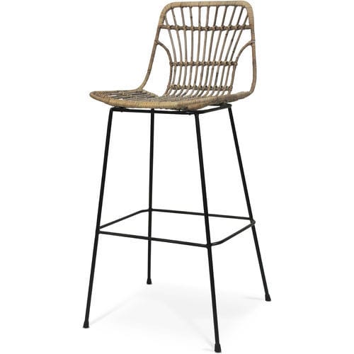 Sedia alta contemporanea - 118008 - BAMBO BLAU - da interno / da esterno / in rattan