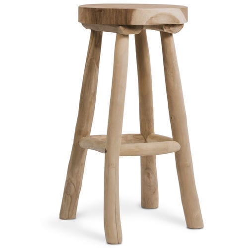 Sgabello da bar contemporaneo - 933027 - BAMBO BLAU - in teak / con supporto in teak / con 4 gambe