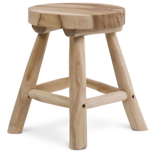 Sgabello contemporaneo - 933028 - BAMBO BLAU - in teak / con supporto in teak / rotondo