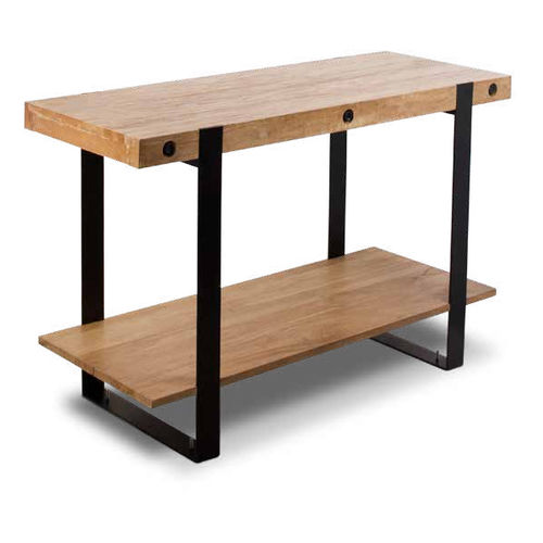 Consolle in stile rustico - 941017-NAT - BAMBO BLAU - in legno / con supporto in legno / rettangolare