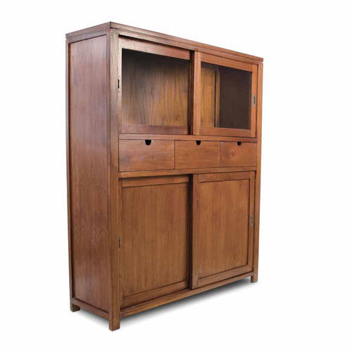 Credenza alta - 930130-BAS - BAMBO BLAU - classica / in legno / in vetro