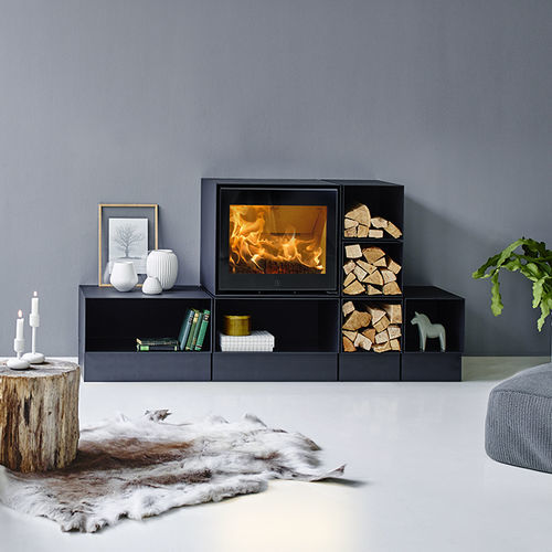 Stufa a legna - SCAN 1003 BOX CS  - Scan A/S - 5 kW...10 kW / a pavimento / contemporanea