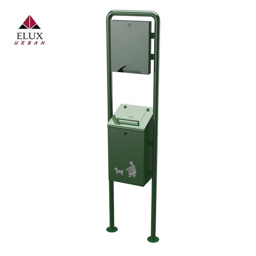 Portarifiuti canino - DOG 696 SS - Elux srl - da terra / con fissaggio a terra / in acciaio galvanizzato