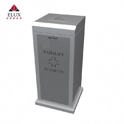 Portarifiuti per servizi sanitari - RUP FARMACI SCADUTI 450 - Elux srl - autoportante / in acciaio galvanizzato / in acciaio con rivestimento a polvere