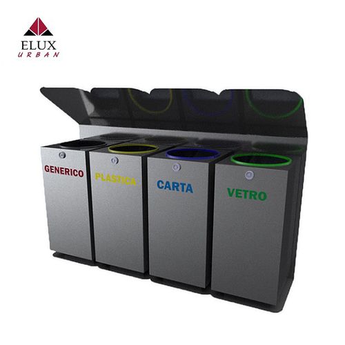 Portarifiuti pubblico - VENEZIA 677 - Elux srl - per raccolta differenziata / da terra / con fissaggio a terra