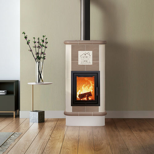 Stufa a legna - QUADRA 4 LEVELS - Cerampiù Srl - 8 kW / mista / a pavimento