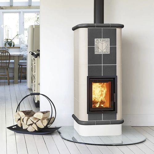 Stufa a legna - QUADRA 5 LEVELS - Cerampiù Srl - 8 kW / a pavimento / contemporanea