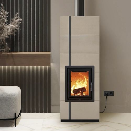Stufa a legna - MEDIUM - Cerampiù Srl - 8 kW / multicombustibile / a pavimento