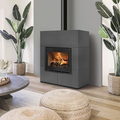 Stufa a legna - WIDE - Cerampiù Srl - elettrica / 8 kW / multicombustibile