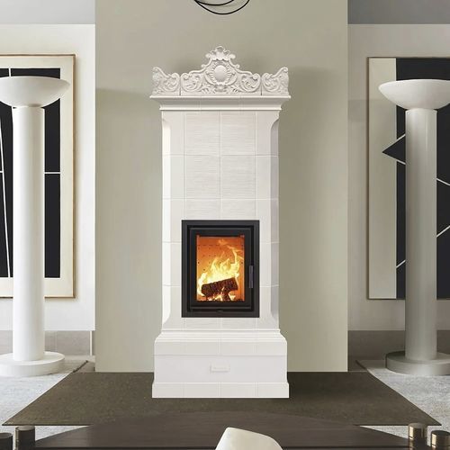 Stufa a legna - MADAME - Cerampiù Srl - 8 kW / multicombustibile / a pavimento