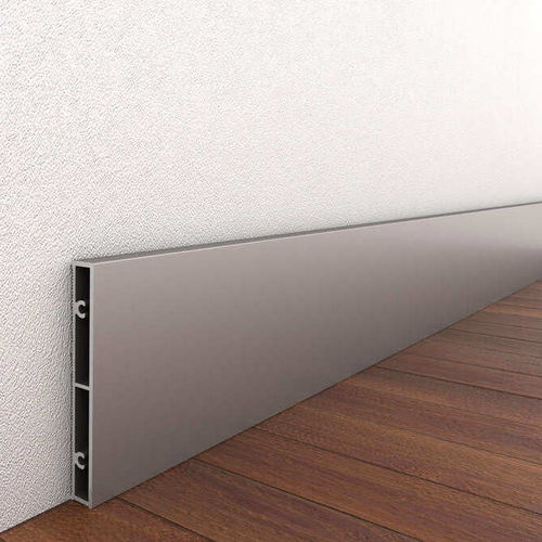 Battiscopa argentato - FALKIT&reg; - Alu-Stock SA - in alluminio / rettangolare / 100% riciclabile