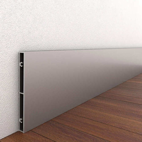 Battiscopa argentato - FALKIT&reg; - Alu-Stock SA - in alluminio lucido / in alluminio anodizzato / rettangolare