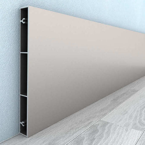 Battiscopa argentato - FALKIT&reg; - Alu-Stock SA - in lega / in alluminio / rettangolare