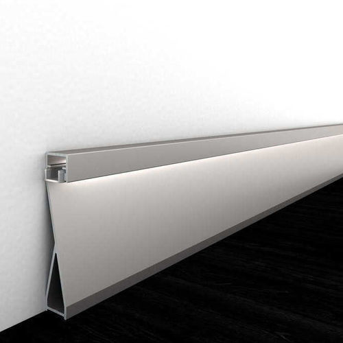 Battiscopa argentato - LEDKIT - Alu-Stock SA - in alluminio / rettangolare