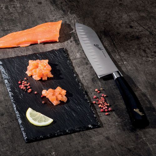 Coltello da cucina con manico in resina - ELEGANCE SANTOKU 18 BLACK - Berkel - con lama in acciaio inossidabile