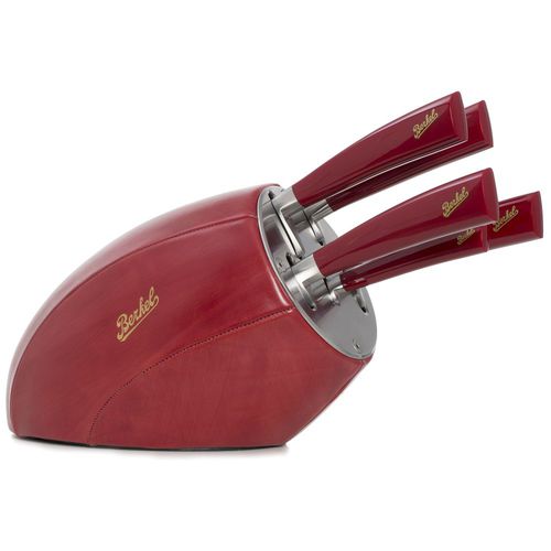 Ceppo coltelli in pelle - ELEGANCE SENSE RED + ELEGANCE SET - Berkel